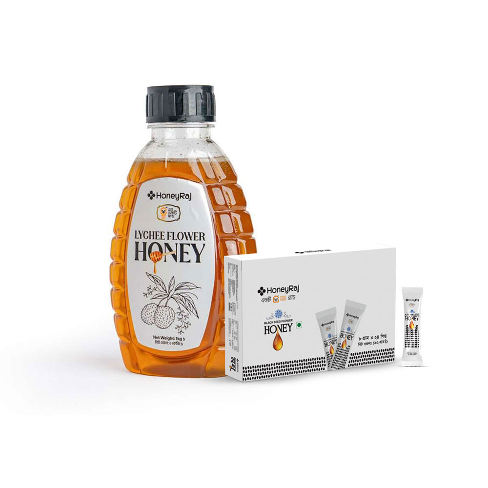 Lychee Flower Honey (1 kg) & Black Seed Honey Sachet Combo 1